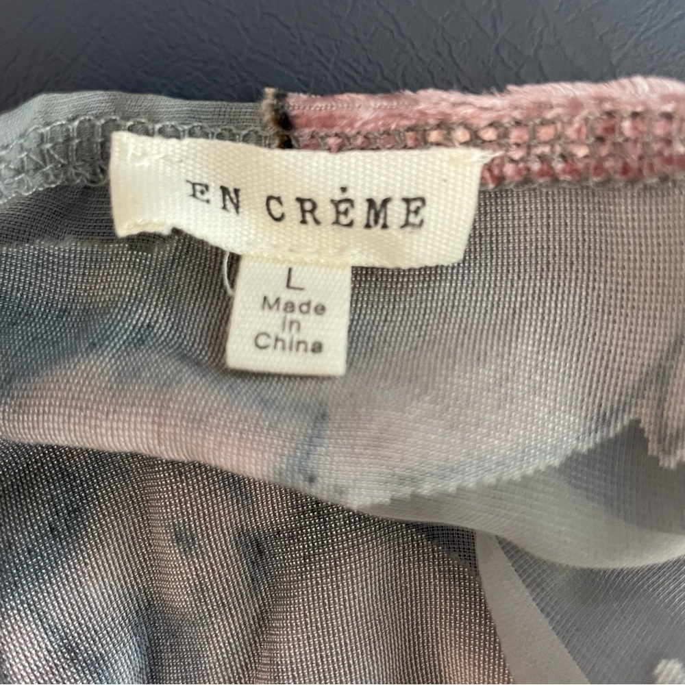 En Creme Kimono Floral Robe sheer Pink Bohemian - Picture 3 of 8